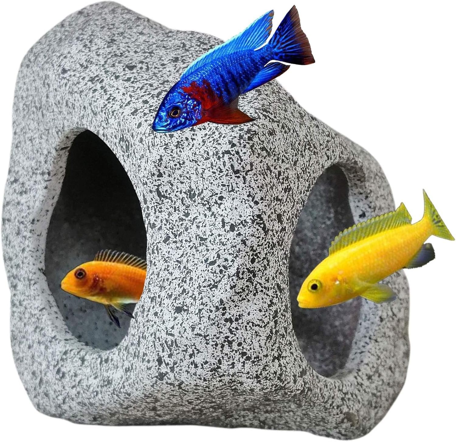 Aquarium-Versteck, Felshöhle für Wassertiere zum Brüten, Spielen und Ausruhen, sichere und ungiftige Keramik-Aquarium-Ornamente, dekorativer Stein für Betta Aquarium-Versteck, Felshöhle für Wassertiere zum Brüten, Spielen und Ausruhen, sichere und ungiftige Keramik-Aquarium-Ornamente, dekorativer Stein für Betta