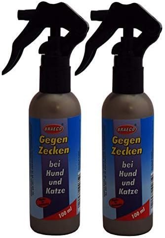 2 x 100 ml Braeco gegen Zecken bei Hunden und Katzen, Zeckenschutzspray, Zeckenschutz 2 x 100 ml Braeco gegen Zecken bei Hunden und Katzen, Zeckenschutzspray, Zeckenschutz