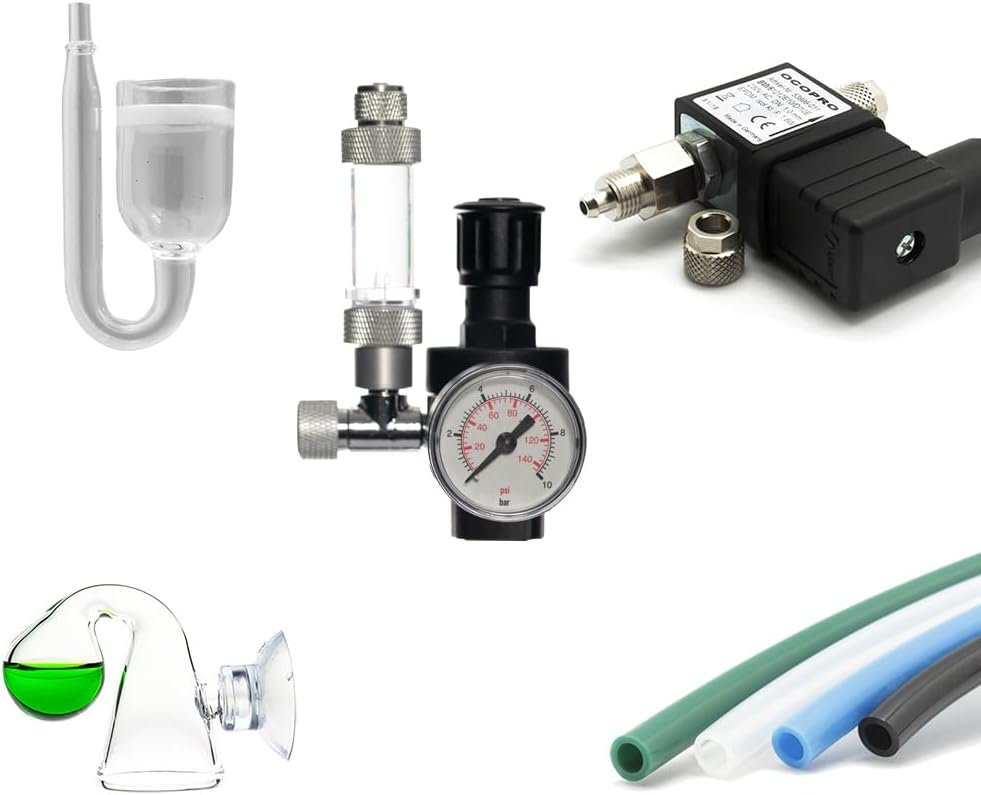 CO2-Anlage für CO2-Flasche (425g/450g) Komplettset inkl. Nachtabschaltung (mit CO2-Magnetventil) CO2-Anlage für CO2-Flasche (425g/450g) Komplettset inkl. Nachtabschaltung (mit CO2-Magnetventil)