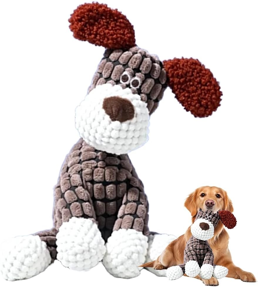 Hundespielzeug, 2025 neues Hundespielzeug, unzerstörbar, quietschendes Hundespielzeug, weiches Welpenspielzeug für kleine, mittelgroße und große Hunde (brauner Hund) Hundespielzeug, 2025 neues Hundespielzeug, unzerstörbar, quietschendes Hundespielzeug, weiches Welpenspielzeug für kleine, mittelgroße und große Hunde (brauner Hund)