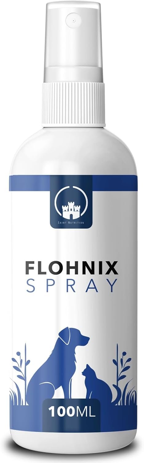 Flohnix Spray – Floh- und Zeckenschutz für Hunde – Fellpflegespray zur Unterstützung der Parasitenabwehr – ohne Chemie – für Fell, Umgebung & Schlafplätze – Flohschutz für Katzen und Hunde – 100 ml Flohnix Spray – Floh- und Zeckenschutz für Hunde – Fellpflegespray zur Unterstützung der Parasitenabwehr – ohne Chemie – für Fell, Umgebung & Schlafplätze – Flohschutz für Katzen und Hunde – 100 ml