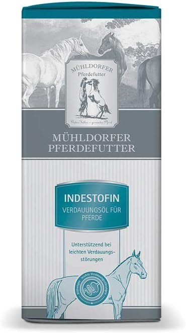 Mühldorfer Indestofin – Verdauungsöl für Pferde mit leichten Verdauungsstörungen – rein & natürlich – aus wertvollen Ölen – 100 ml Mühldorfer Indestofin – Verdauungsöl für Pferde mit leichten Verdauungsstörungen – rein & natürlich – aus wertvollen Ölen – 100 ml