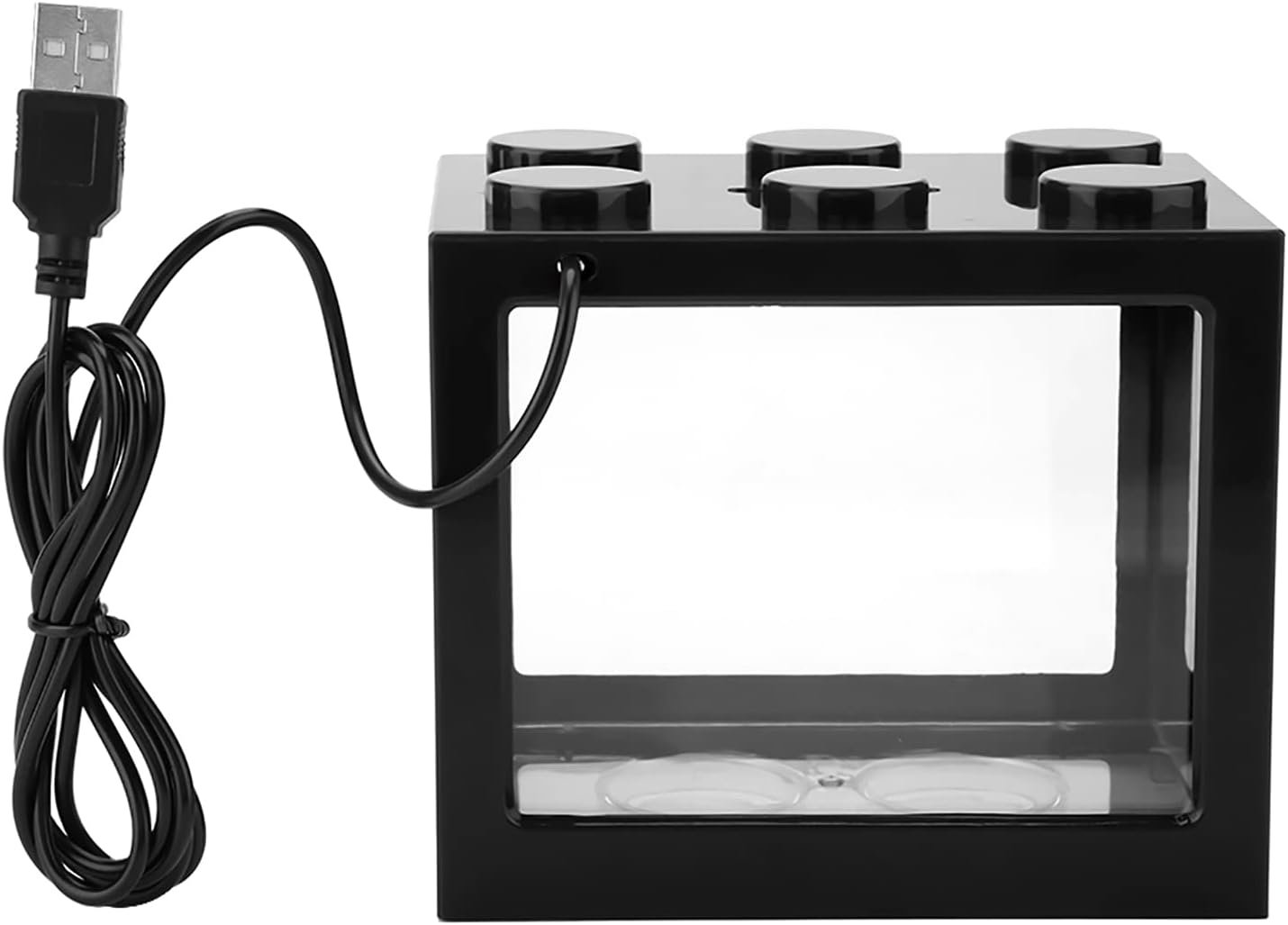 Mini-Aquarium Komplettset mit LED-Beleuchtung, 10 Liter Würfel-Aquarium aus Kunststoff mit Filter und USB-Netzteil für Schreibtisch, Büro & Wohnzimmer Mini-Aquarium Komplettset mit LED-Beleuchtung, 10 Liter Würfel-Aquarium aus Kunststoff mit Filter und USB-Netzteil für Schreibtisch, Büro & Wohnzimmer
