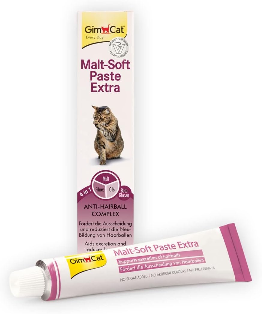 GimCat Malt-Soft Paste Extra – Katzensnack gegen Haarballen fördert die Ausscheidung von Haarballen – 1 Tube GimCat Malt-Soft Paste Extra – Katzensnack gegen Haarballen fördert die Ausscheidung von Haarballen – 1 Tube