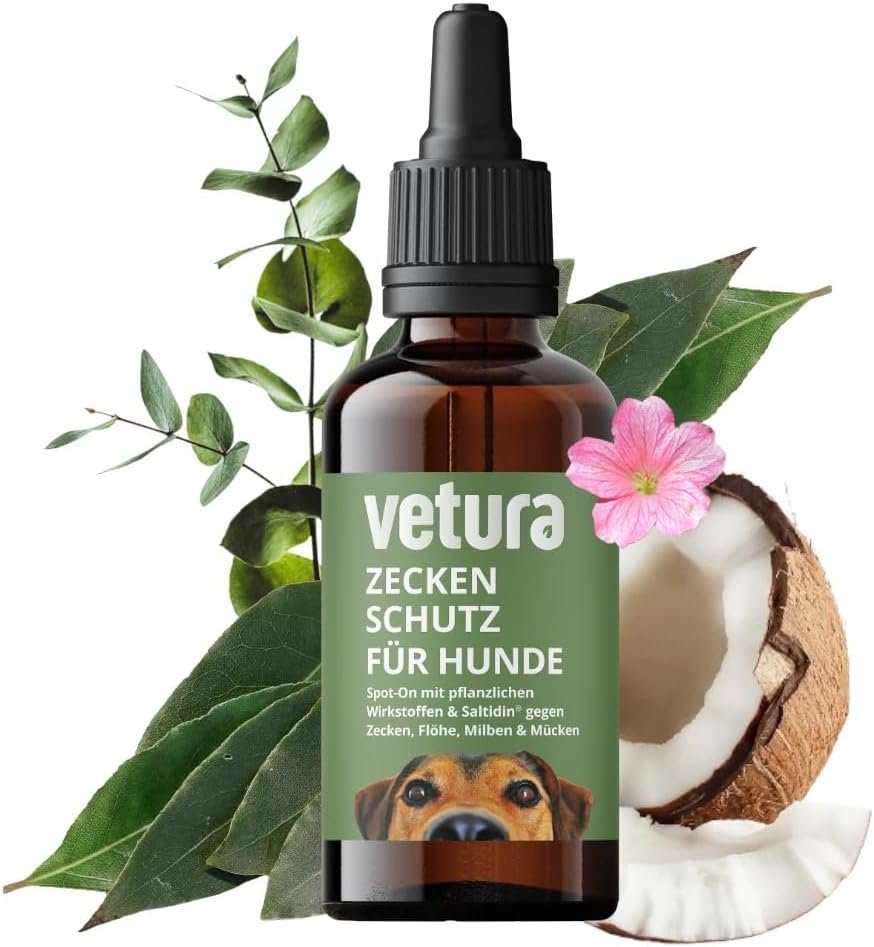 Zeckenschutz Spot-on für Hunde, Repellent mit Saltidin (Icaridin) und ätherischen Ölen, zur Abwehr von Zecken und stechenden Insekten, 50 ml, hergestellt in Deutschland Zeckenschutz Spot-on für Hunde, Repellent mit Saltidin (Icaridin) und ätherischen Ölen, zur Abwehr von Zecken und stechenden Insekten, 50 ml, hergestellt in Deutschland