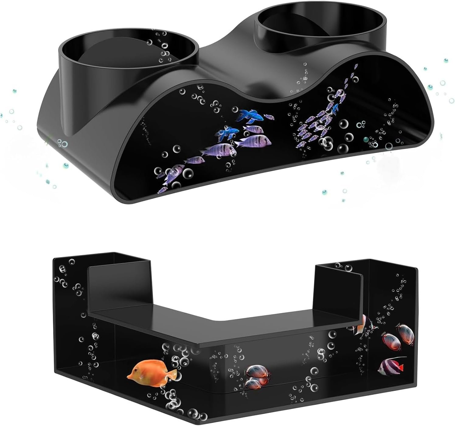 Aquarium-Dekoration, unterirdischer Fischtunnel, 2-teiliges Set mit doppelten Eingängen (L-Form, 17,6 und 12,5 cm), Versteckhöhle für Fische und Garnelen aus robustem ABS Aquarium-Dekoration, unterirdischer Fischtunnel, 2-teiliges Set mit doppelten Eingängen (L-Form, 17,6 und 12,5 cm), Versteckhöhle für Fische und Garnelen aus robustem ABS