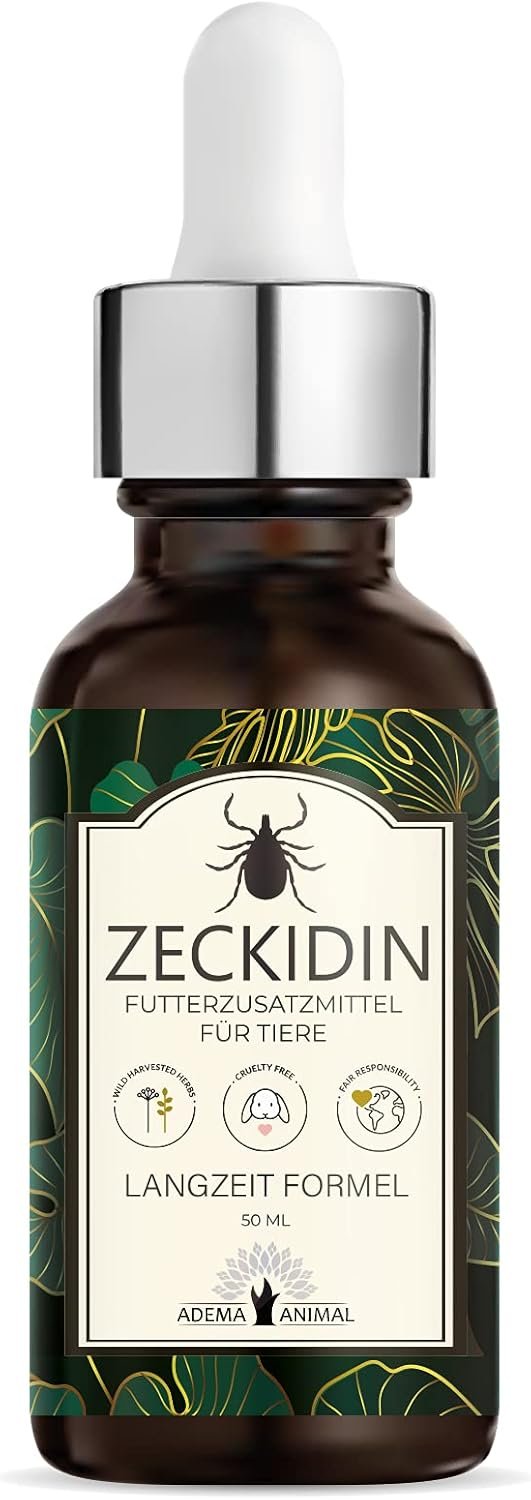 Zeckidin Liquid – Zeckenschutz für Tiere, für Hunde und Katzen gegen Zecken, 50 ml Inhalt Zeckidin Liquid – Zeckenschutz für Tiere, für Hunde und Katzen gegen Zecken, 50 ml Inhalt