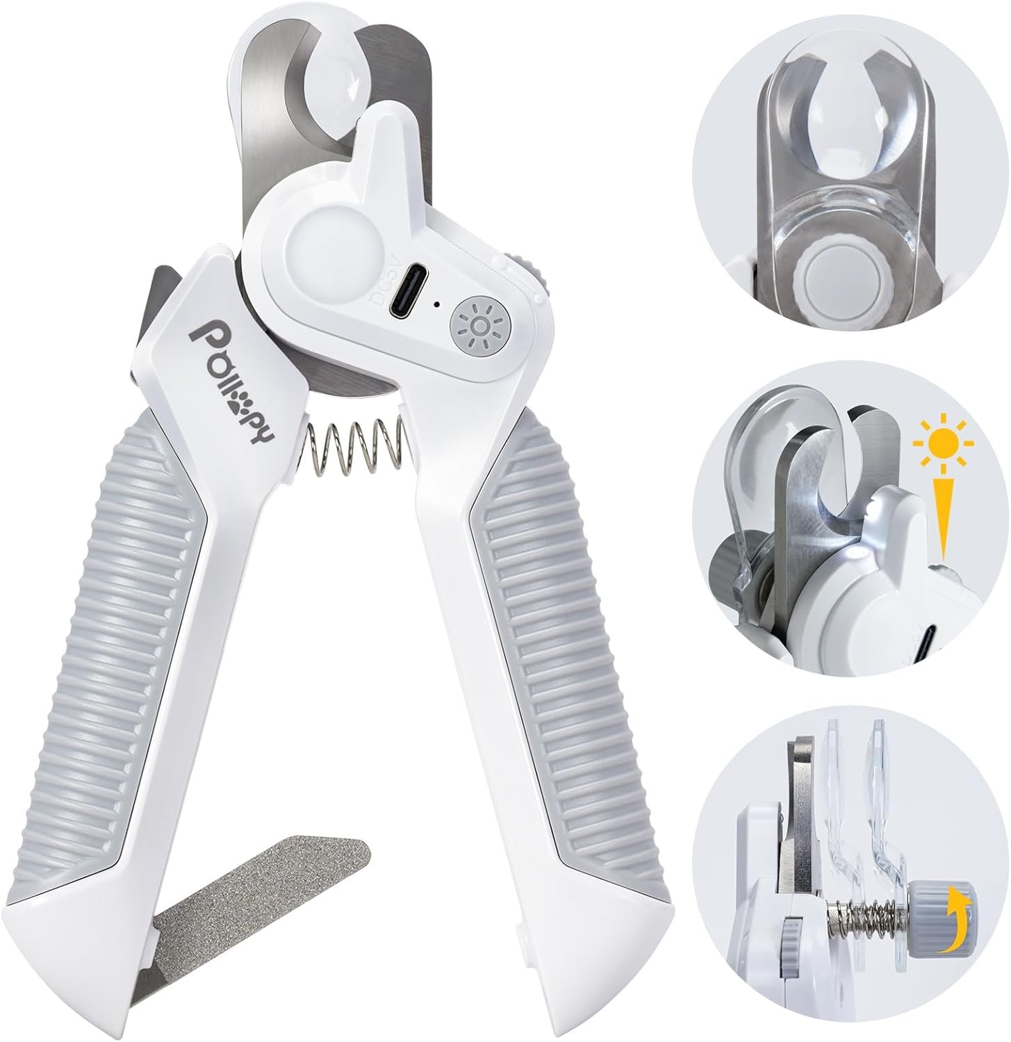 Krallenschere für Hunde und Katzen mit 2 LEDs Einstellbarer Helligkeit, Haustier Nagelknipser mit Sicherheitsschutz, Nagelfeile, Wiederaufladbar Krallenpflege Schneider, Krallenzange für Alle Rassen Krallenschere für Hunde und Katzen mit 2 LEDs Einstellbarer Helligkeit, Haustier Nagelknipser mit Sicherheitsschutz, Nagelfeile, Wiederaufladbar Krallenpflege Schneider, Krallenzange für Alle Rassen