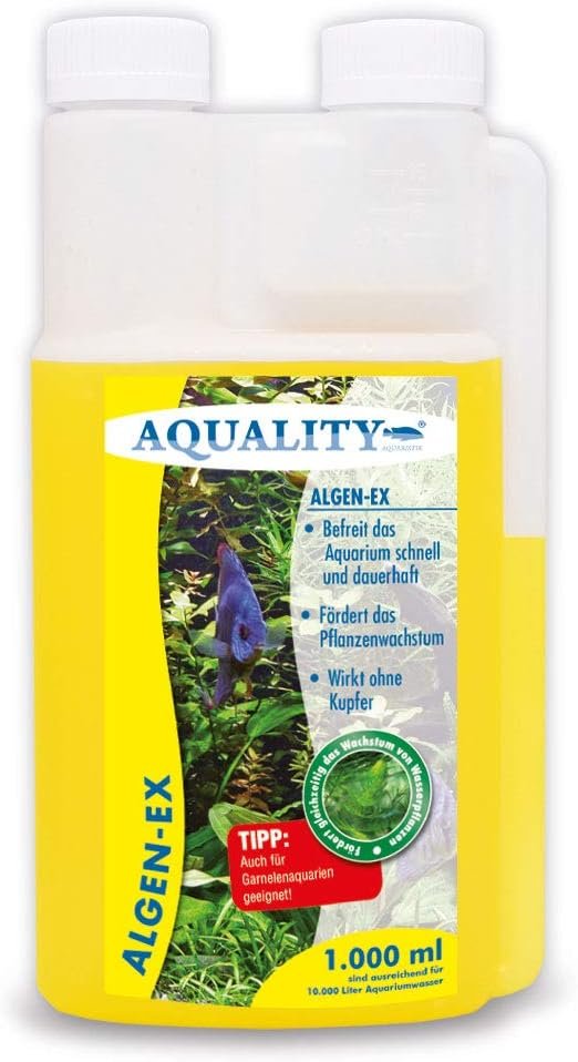 Aquality Aquarium Algae EX (Erstklassiger Algenvernichter, Algenentferner, Algenstopp, entfernt Fadenalgen, Bartalgen, Kieselalgen, Blaualgen + Schmieralgen), Inhalt: 1 Liter Aquality Aquarium Algae EX (Erstklassiger Algenvernichter, Algenentferner, Algenstopp, entfernt Fadenalgen, Bartalgen, Kieselalgen, Blaualgen + Schmieralgen), Inhalt: 1 Liter