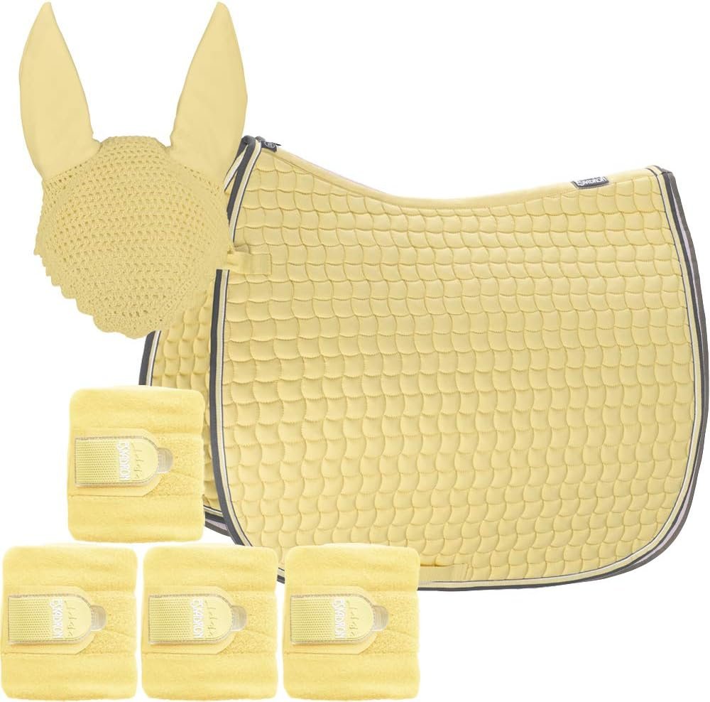 Eskadron Basic Schabracken-Set aus Baumwolle mit Fliegenohren und Bandagen in Banane Eskadron Basic Schabracken-Set aus Baumwolle mit Fliegenohren und Bandagen in Banane