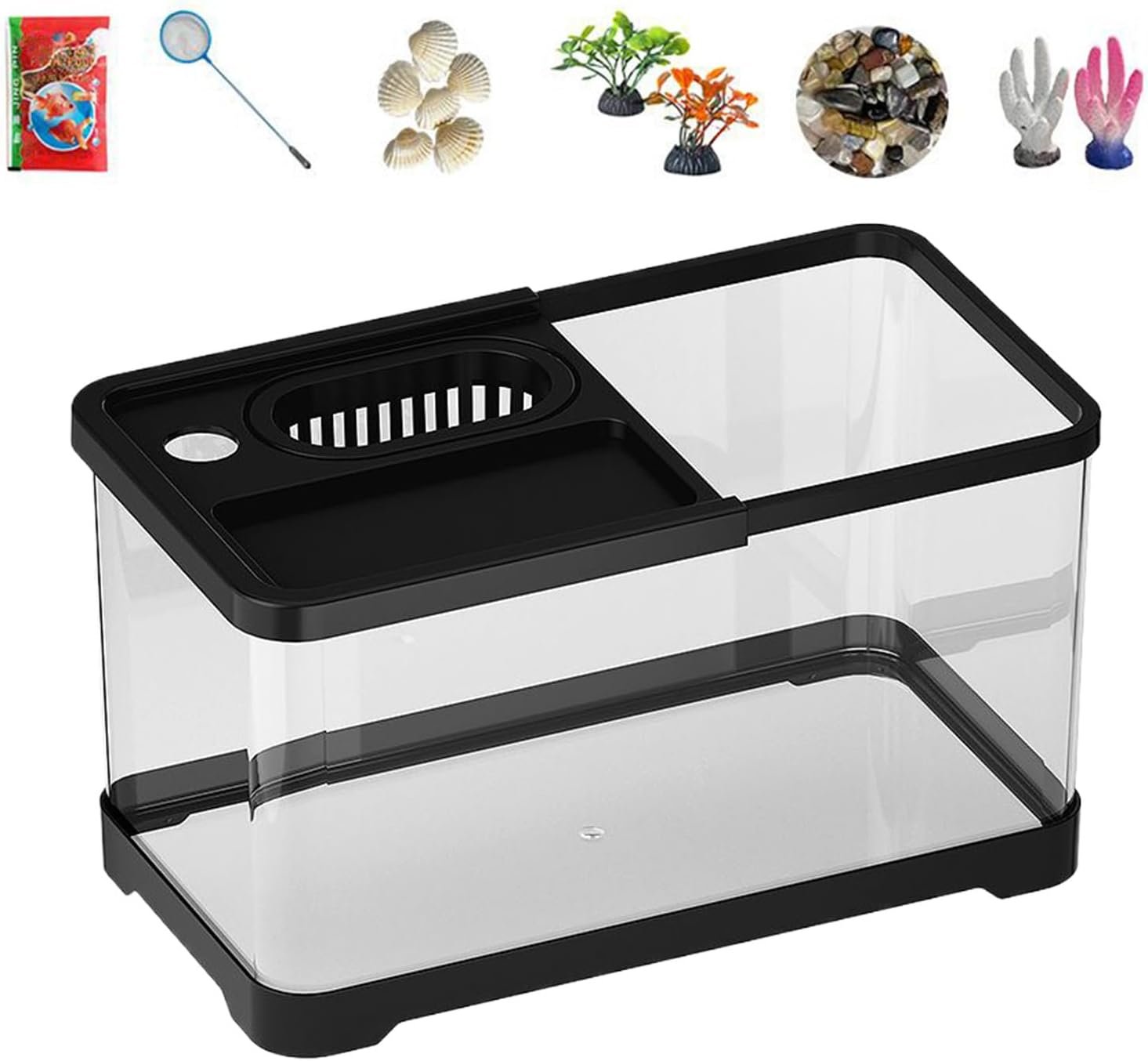 Aquarium-Starter-Set, komplettes Set mit LED-Beleuchtung und Dekoration, Unterwasserlandschaft, Raumdekoration für Wohnzimmer, Kinderzimmer, Arbeitszimmer Aquarium-Starter-Set, komplettes Set mit LED-Beleuchtung und Dekoration, Unterwasserlandschaft, Raumdekoration für Wohnzimmer, Kinderzimmer, Arbeitszimmer