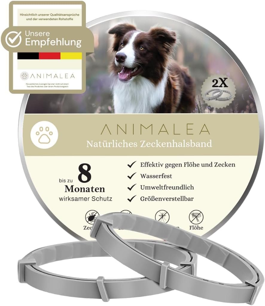 2er-Pack Zeckenhalsbänder für Hunde – 100 % ätherisches Öl – wasserdicht & anpassbar für Welpen & Hunde ab 7 Wochen – bis zu 16 Monate Schutz vor Zecken, Flöhen, Mücken, Läusen, Sand 2er-Pack Zeckenhalsbänder für Hunde – 100 % ätherisches Öl – wasserdicht & anpassbar für Welpen & Hunde ab 7 Wochen – bis zu 16 Monate Schutz vor Zecken, Flöhen, Mücken, Läusen, Sand