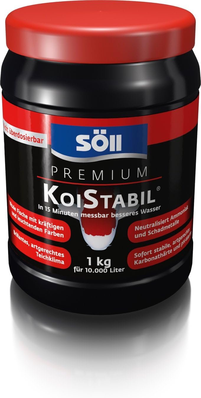 Söll 81889 Premium KoiStabil, 1 kg – Effektiver Teichstabilisator / Koi-gerechter Wasseraufbereiter / Reguliert pH- und KH-Wert für messbar besseres Teichwasser im Gartenteich, Fischteich, Koiteich Söll 81889 Premium KoiStabil, 1 kg – Effektiver Teichstabilisator / Koi-gerechter Wasseraufbereiter / Reguliert pH- und KH-Wert für messbar besseres Teichwasser im Gartenteich, Fischteich, Koiteich