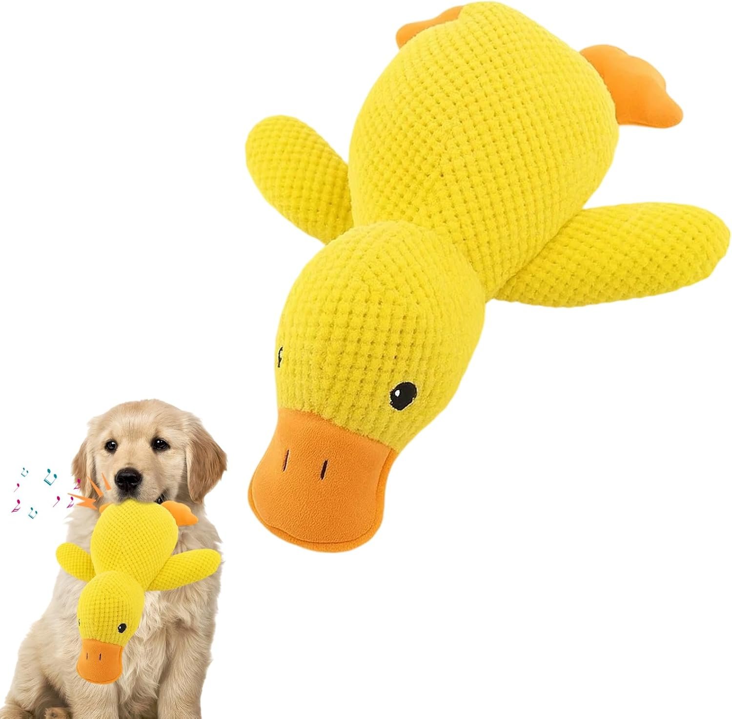 Anti-Stress-Ente für Hunde, Hundespielzeug unverwüstlich, unverwüstliches Hundespielzeug, Kuscheltier für Hunde, enges Kuscheltier, 25 x 22 cm, gelb Anti-Stress-Ente für Hunde, Hundespielzeug unverwüstlich, unverwüstliches Hundespielzeug, Kuscheltier für Hunde, enges Kuscheltier, 25 x 22 cm, gelb