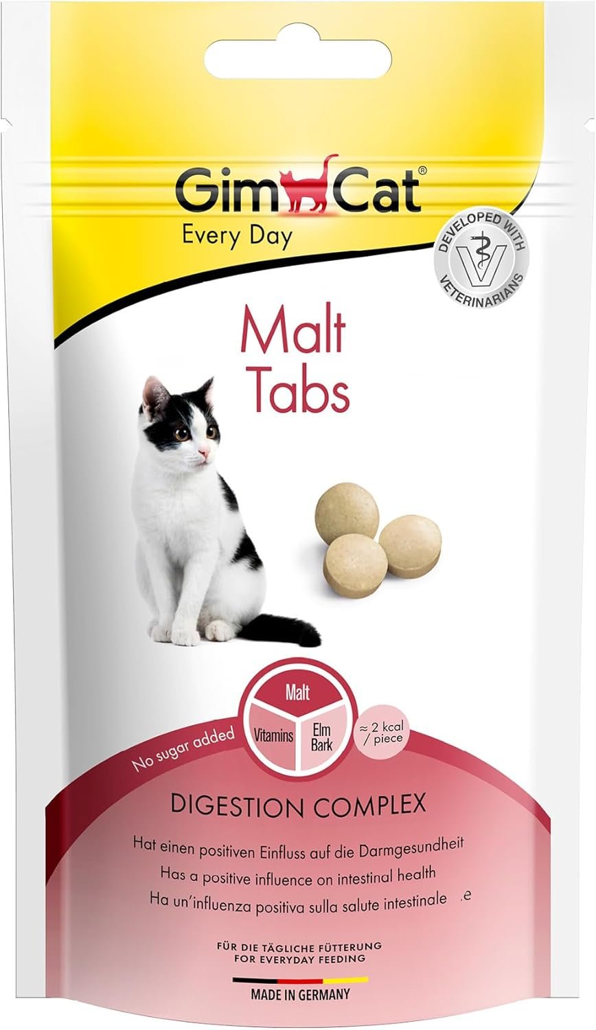 GimCat Malt Tabs Funktioneller Katzensnack mit positivem Einfluss auf die Darmgesundheit, 1 Beutel (1 x 40 g) GimCat Malt Tabs Funktioneller Katzensnack mit positivem Einfluss auf die Darmgesundheit, 1 Beutel (1 x 40 g)