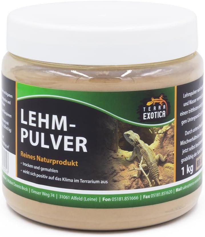 Terra Exotica Tonpulver für Terrarien – Weiß, Rot, Gelb oder Braun – Natürlicher Substratzusatz für Reptilien, Amphibien & Wirbellose – Ideal zum Mischen mit Sand oder Erde (Braun 1 kg) Terra Exotica Tonpulver für Terrarien – Weiß, Rot, Gelb oder Braun – Natürlicher Substratzusatz für Reptilien, Amphibien & Wirbellose – Ideal zum Mischen mit Sand oder Erde (Braun 1 kg)