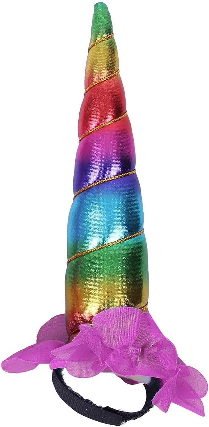 QHP Einhorn-Horn-Aufsatz für Stirnband in verschiedenen Farben mit Glitzer, Regenbogen QHP Einhorn-Horn-Aufsatz für Stirnband in verschiedenen Farben mit Glitzer, Regenbogen