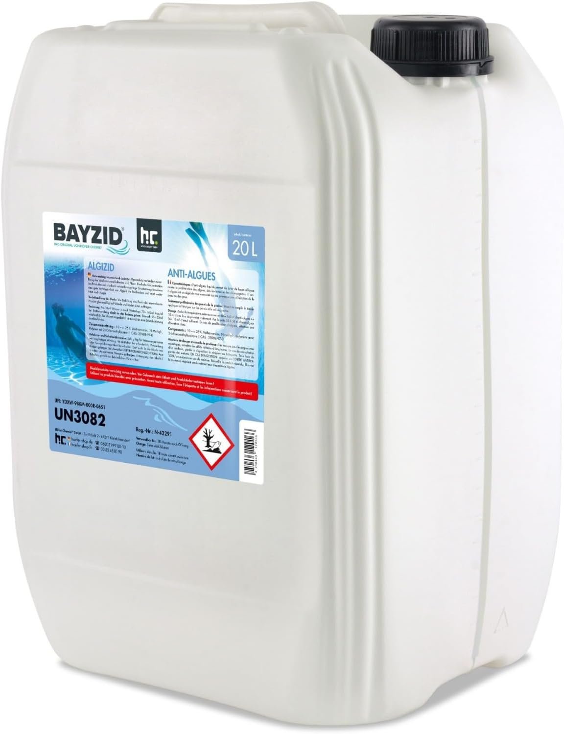 Höfer Chemie Algizid Algenprävention 20L – Algenvernichter Pool – Poolzubehör – Vorbeugender Schutz vor Algen, Bakterien & Pilzen – Für sauberes Wasser Höfer Chemie Algizid Algenprävention 20L – Algenvernichter Pool – Poolzubehör – Vorbeugender Schutz vor Algen, Bakterien & Pilzen – Für sauberes Wasser