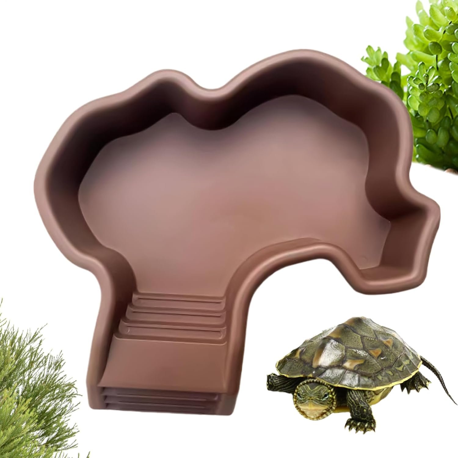 Für Schildkrötenfutter | zur Fütterung von Reptilien mit Rampe | Dekoratives Antirutschbecken für Bartdrachen, und Paguro Für Schildkrötenfutter | zur Fütterung von Reptilien mit Rampe | Dekoratives Antirutschbecken für Bartdrachen, und Paguro