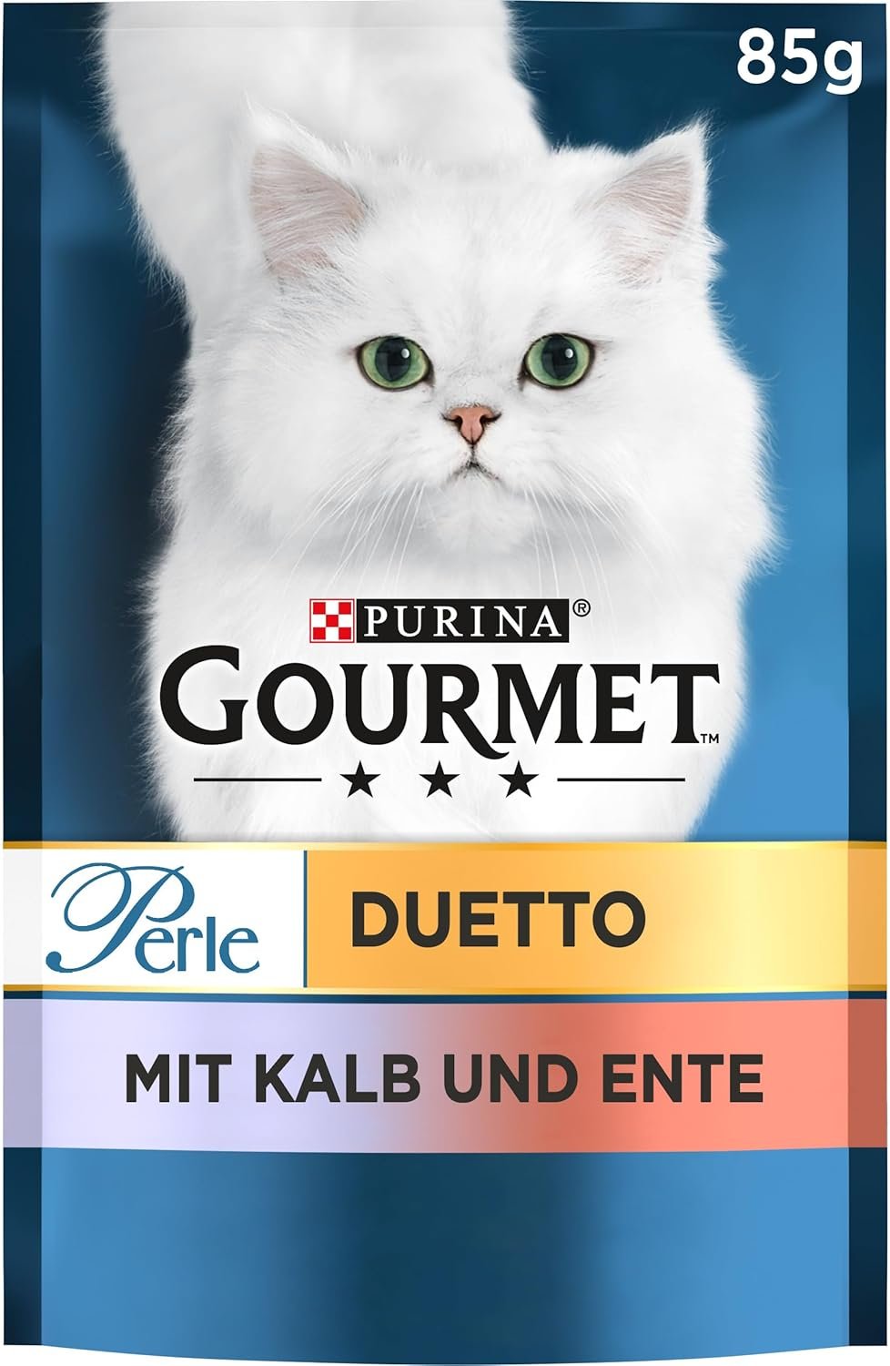 Gourmet Perle Duetto Nassfutter für Katzen mit Kalb und Ente, 26er Pack (26 x 85 g) Gourmet Perle Duetto Nassfutter für Katzen mit Kalb und Ente, 26er Pack (26 x 85 g)