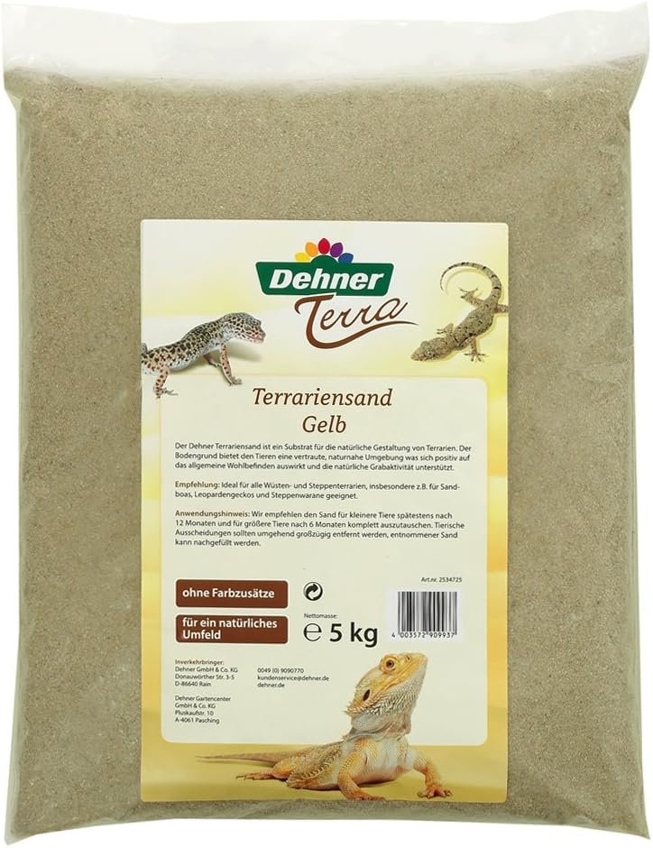 Dehner Terra Terrariensand, Körnung von 0,2 – 1 mm, 5 kg, gelb Dehner Terra Terrariensand, Körnung von 0,2 – 1 mm, 5 kg, gelb