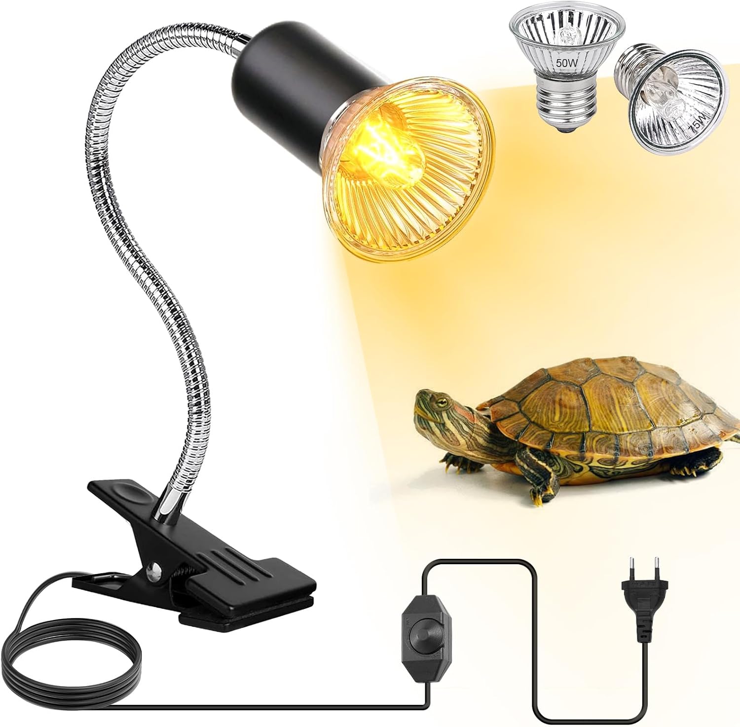 Schildkröten-Wärmelampe, Reptilien-Wärmelampe, 50 W 70 W Reptilien-Terrariumlampe, UVB/UVA Sunplace-Lampe mit Clip, für Reptilien, Schildkröten, Eidechsen, Schlangen Schildkröten-Wärmelampe, Reptilien-Wärmelampe, 50 W 70 W Reptilien-Terrariumlampe, UVB/UVA Sunplace-Lampe mit Clip, für Reptilien, Schildkröten, Eidechsen, Schlangen