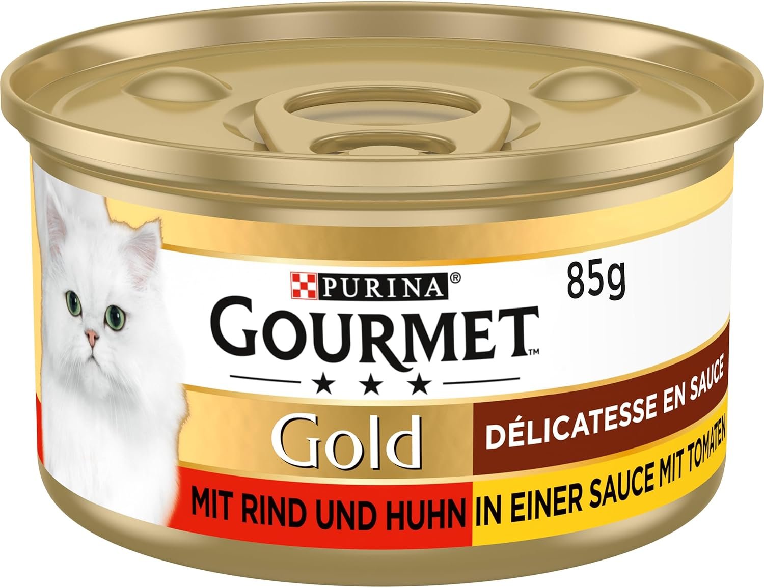 PURINA GOURMET Gold Délicatesse en Sauce Katzenfutter nass mit Rind und Huhn, 12er Pack (12 x 85 g) PURINA GOURMET Gold Délicatesse en Sauce Katzenfutter nass mit Rind und Huhn, 12er Pack (12 x 85 g)