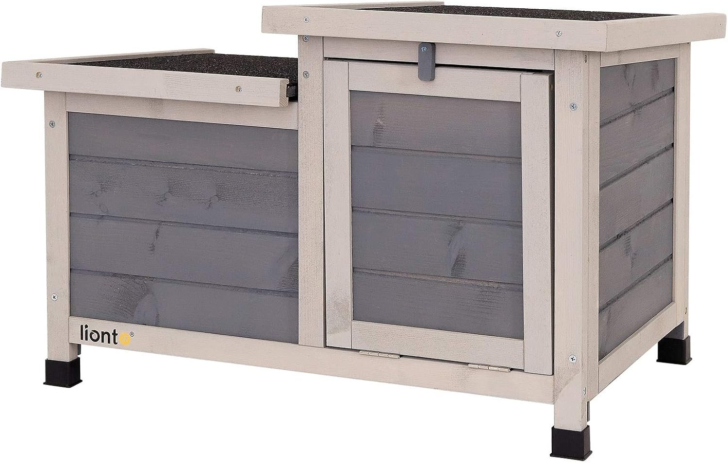 lionto Kaninchenstall, Kleintierhaus, Nagerhaus, Holz, Grau, 70 x 43 x 45 cm lionto Kaninchenstall, Kleintierhaus, Nagerhaus, Holz, Grau, 70 x 43 x 45 cm