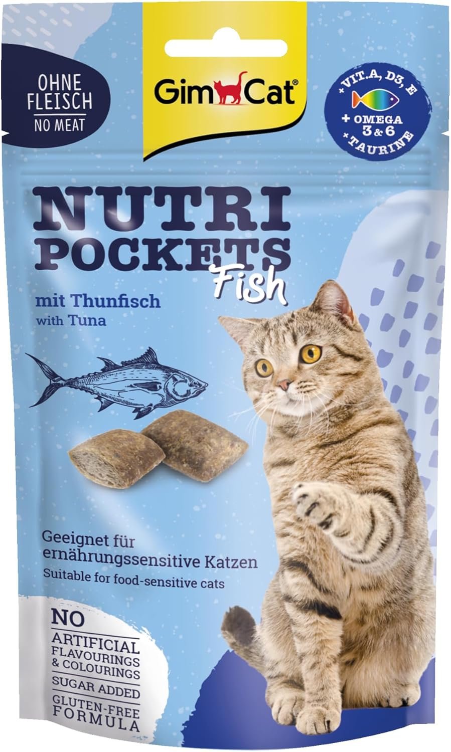 GimCat Nutri Pockets Fish Tuna – Knuspriger Katzensnack mit funktionellen Zutaten – 1 Beutel (1 x 60 g) GimCat Nutri Pockets Fish Tuna – Knuspriger Katzensnack mit funktionellen Zutaten – 1 Beutel (1 x 60 g)