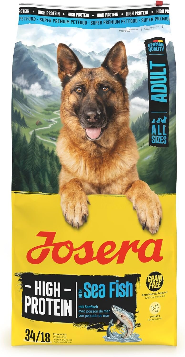 JOSERA Erwachsener proteinreicher Meeresfisch (1 x 12,5 kg) | Premium-Trockenfutter für ausgewachsene und sportliche Hunde | Lachs und Süßkartoffel | Getreidefrei und proteinreich | L-Carnitin und Taurin | 1 Stück JOSERA Erwachsener proteinreicher Meeresfisch (1 x 12,5 kg) | Premium-Trockenfutter für ausgewachsene und sportliche Hunde | Lachs und Süßkartoffel | Getreidefrei und proteinreich | L-Carnitin und Taurin | 1 Stück