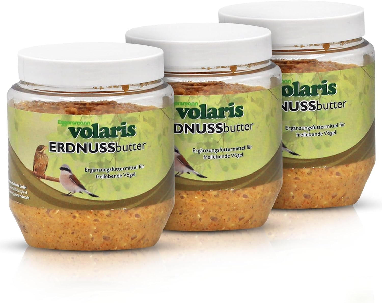 Eggersmann volaris 3 x 350 g Premium Erdnussbutter für Wildvögel – kalorienreiches Fettfutter – Erdnussbuttervögel im Kunststoff – Glas (3 x 350 g, natur) Eggersmann volaris 3 x 350 g Premium Erdnussbutter für Wildvögel – kalorienreiches Fettfutter – Erdnussbuttervögel im Kunststoff – Glas (3 x 350 g, natur)