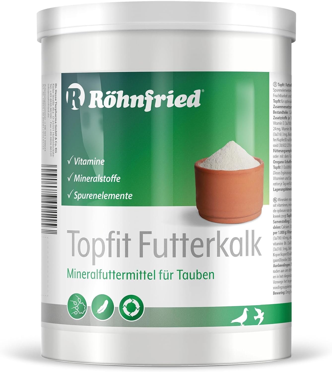 Röhn Fried Sehr gesunde Spezialfutter-Limetten-Mineralnahrung mit Vitaminen und Spurenelementen. Für Tauben (1000 g) Röhn Fried Sehr gesunde Spezialfutter-Limetten-Mineralnahrung mit Vitaminen und Spurenelementen. Für Tauben (1000 g)