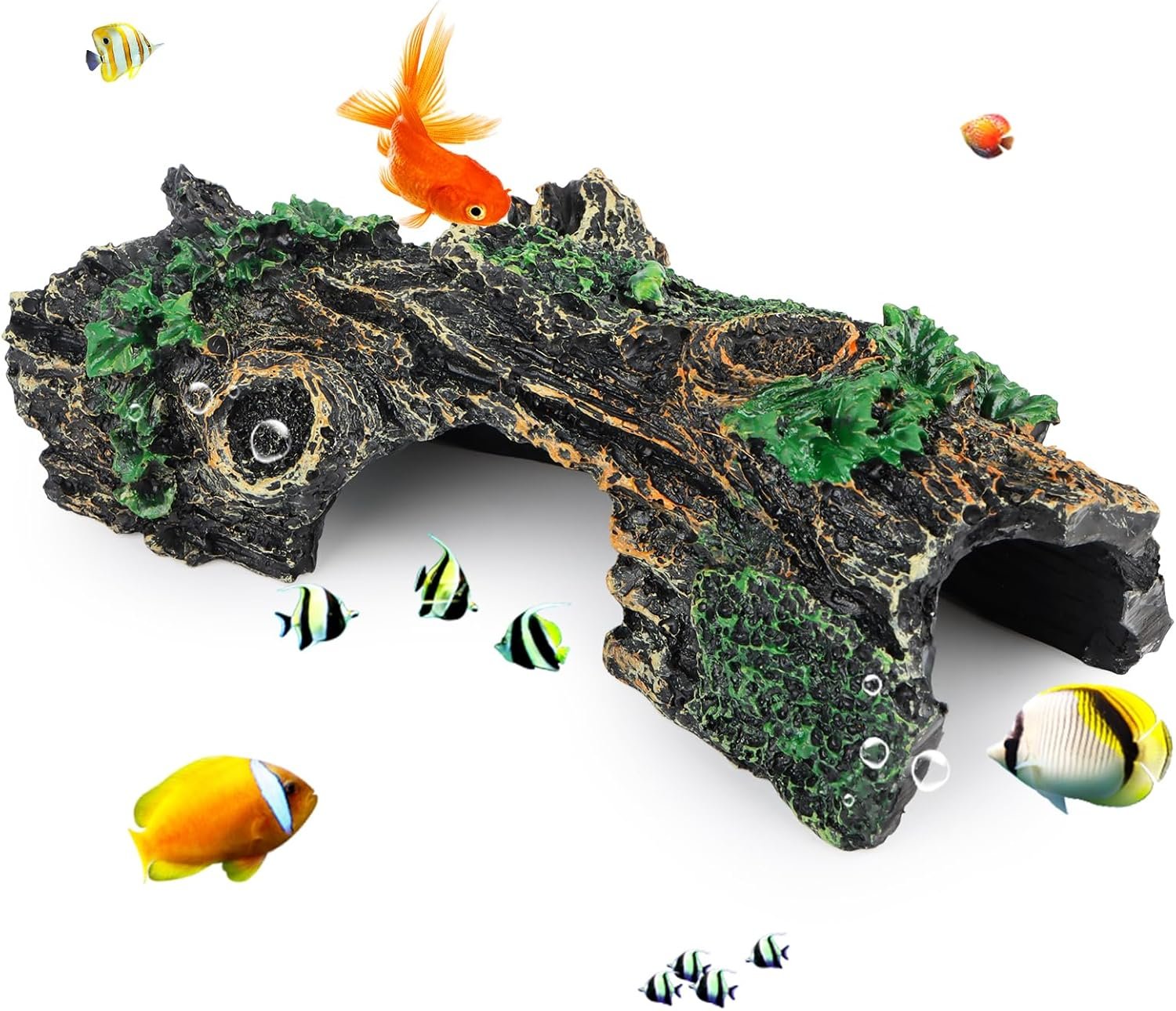 Aquarium-Dekoration, Baumstamm, Kunstharz, Aquarium-Dekoration, Höhle, Aquarium, Holz-Aquarium-Ornament, hohler Stamm, künstlicher Baumstamm für Reptilien-Versteck oder Betta-Fisch-Schwimmhabitat-Höhle Aquarium-Dekoration, Baumstamm, Kunstharz, Aquarium-Dekoration, Höhle, Aquarium, Holz-Aquarium-Ornament, hohler Stamm, künstlicher Baumstamm für Reptilien-Versteck oder Betta-Fisch-Schwimmhabitat-Höhle
