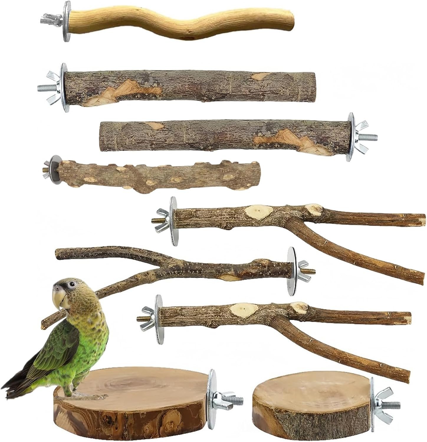9-teiliges natürliches Sitzstangen-Set, Vogelspielzeug aus Holz, Wellensittich-Zubehör, Vogelkäfig-Zubehör, Vogelspielzeug für Nymphensittiche, Spielzeug, Kanarienvogel, Papagei, stehender Vogelkäfig 9-teiliges natürliches Sitzstangen-Set, Vogelspielzeug aus Holz, Wellensittich-Zubehör, Vogelkäfig-Zubehör, Vogelspielzeug für Nymphensittiche, Spielzeug, Kanarienvogel, Papagei, stehender Vogelkäfig