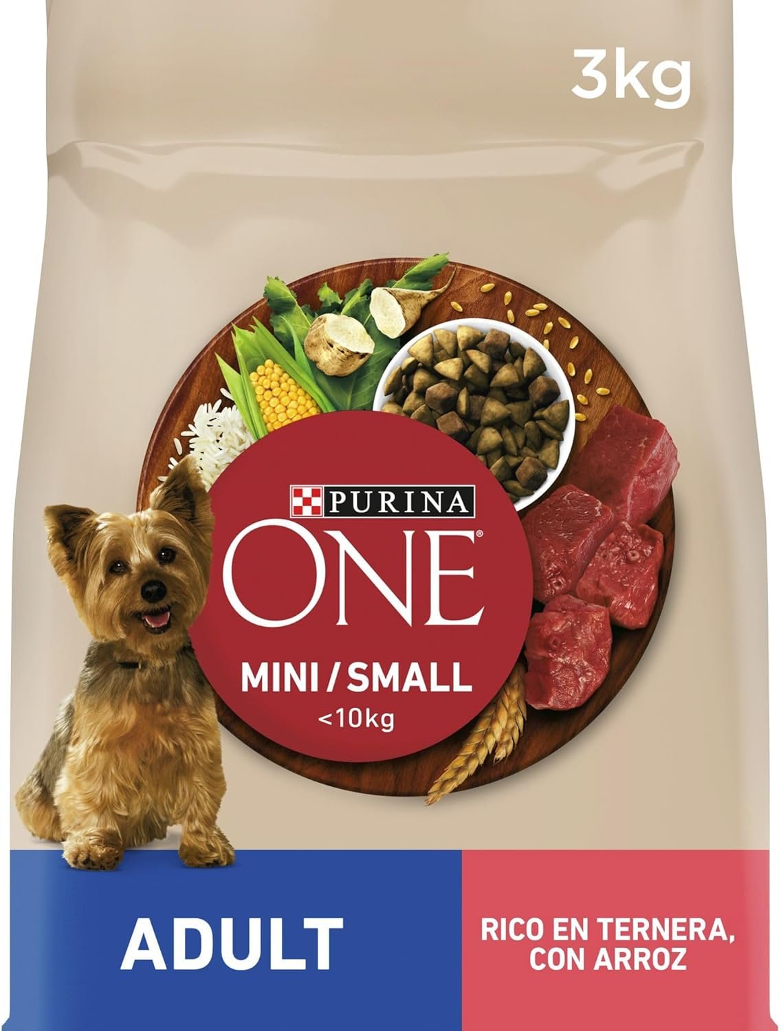 Purina ONE Mini < 10 kg Futter für kleine Hunde mit Ochsen und Reis, 3 kg Beutel Purina ONE Mini < 10 kg Futter für kleine Hunde mit Ochsen und Reis, 3 kg Beutel