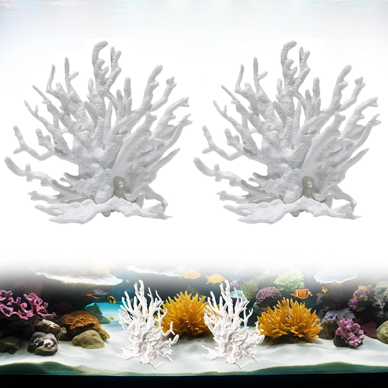 2 Stück Aquarium Dekoration Künstlicher Korallendunst, Garnelenaquarium & Aquariumpflanze Echt, Zubehör für Landschaftsbau, Wasserlandschaftsdekoration, Dekor, Mikromodell 2 Stück Aquarium Dekoration Künstlicher Korallendunst, Garnelenaquarium & Aquariumpflanze Echt, Zubehör für Landschaftsbau, Wasserlandschaftsdekoration, Dekor, Mikromodell