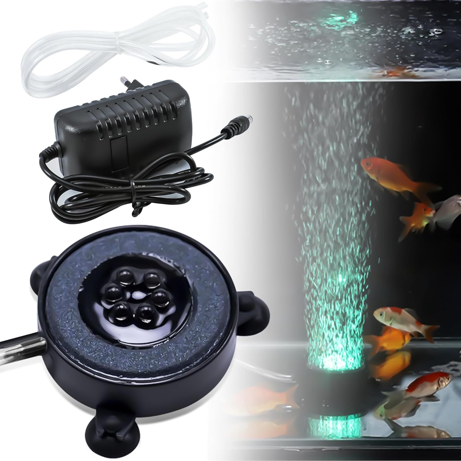 ASOFTY Aquarium-Belüfterstein, Sauerstoff, Aquarium-Blasenlicht mit farbigen LED-Lichtern, bunter Licht-Luftstein, Aquarium-Blasenstein, Aquarium-Licht mit Luftblasenloch für Aquarium-Dekoration ASOFTY Aquarium-Belüfterstein, Sauerstoff, Aquarium-Blasenlicht mit farbigen LED-Lichtern, bunter Licht-Luftstein, Aquarium-Blasenstein, Aquarium-Licht mit Luftblasenloch für Aquarium-Dekoration