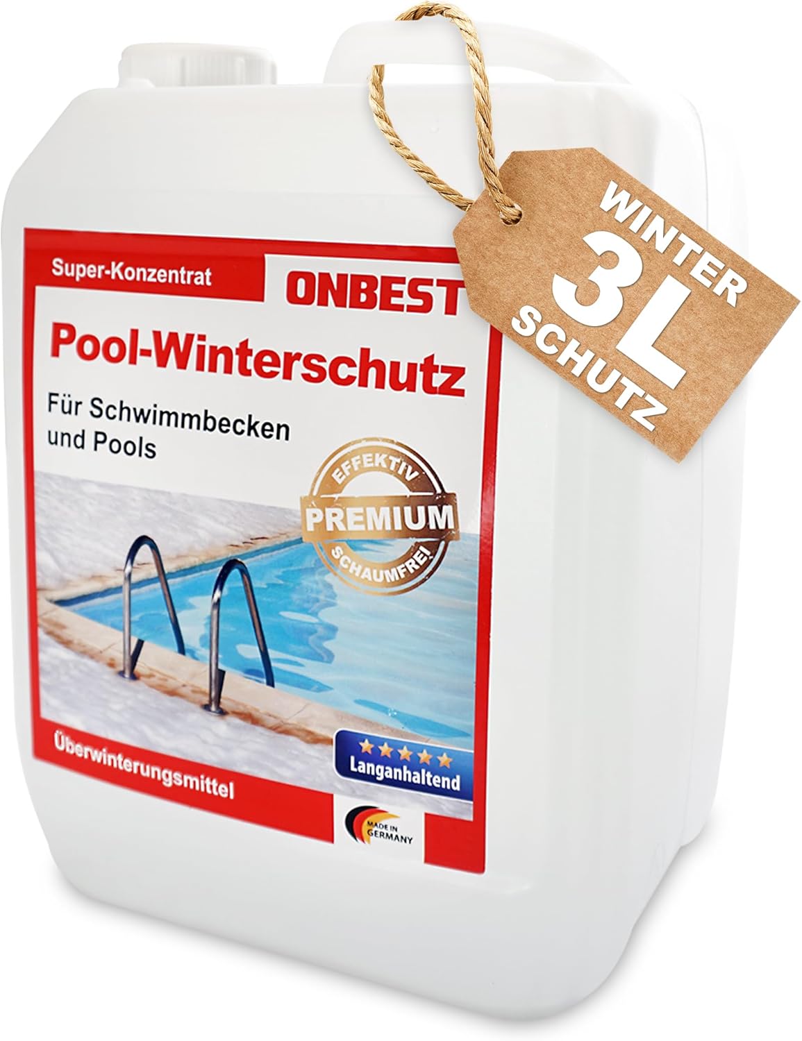 Effektiver Pool-Winterschutz, Überwinterungskonzentrat gegen Algen, Ablagerungen & Schmutz im Wasser – Flüssiges Winterpflegemittel für Ihren Pool/Schwimmbad – 3 L oder 5 L Wintermittel Effektiver Pool-Winterschutz, Überwinterungskonzentrat gegen Algen, Ablagerungen & Schmutz im Wasser – Flüssiges Winterpflegemittel für Ihren Pool/Schwimmbad – 3 L oder 5 L Wintermittel