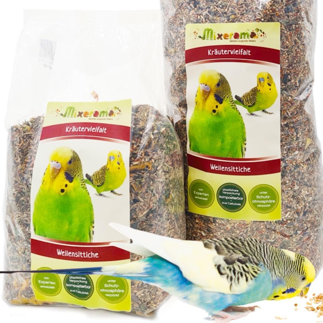 Wellensittich-Kräutervielfalt – natürliches Futter für Wellensittiche mit extra Kräutern, Sittichfutter, Vogelfutter Wellensittich-Kräutervielfalt – natürliches Futter für Wellensittiche mit extra Kräutern, Sittichfutter, Vogelfutter