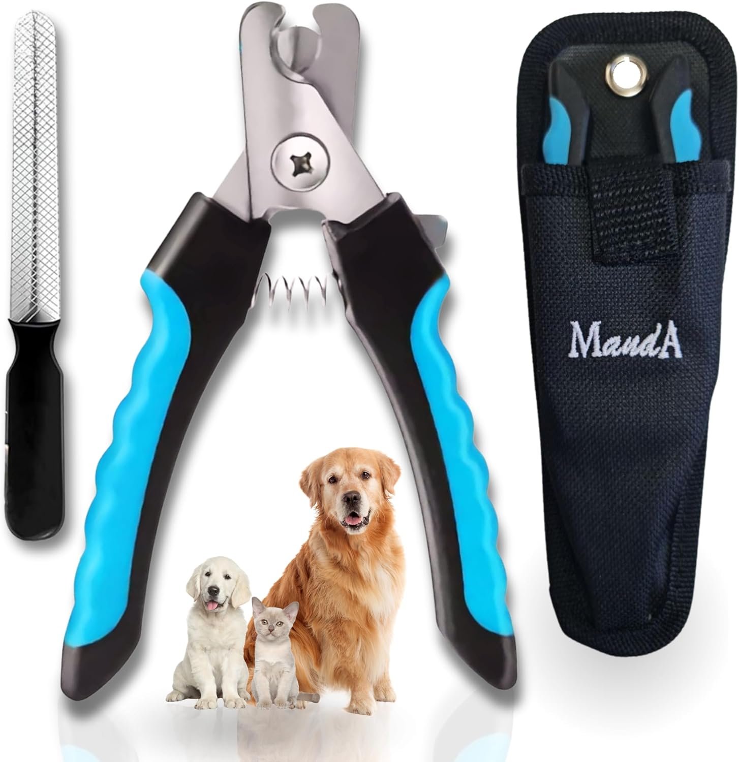 Hundekrallenschneider und Nagelknipser für Hunde, Katzen und Haustiere | Mit Feile, Edelstahlklingen, Sicherheitsschloss und Etui – groß | Zur Pfoten- und Nagelpflege Hundekrallenschneider und Nagelknipser für Hunde, Katzen und Haustiere | Mit Feile, Edelstahlklingen, Sicherheitsschloss und Etui – groß | Zur Pfoten- und Nagelpflege