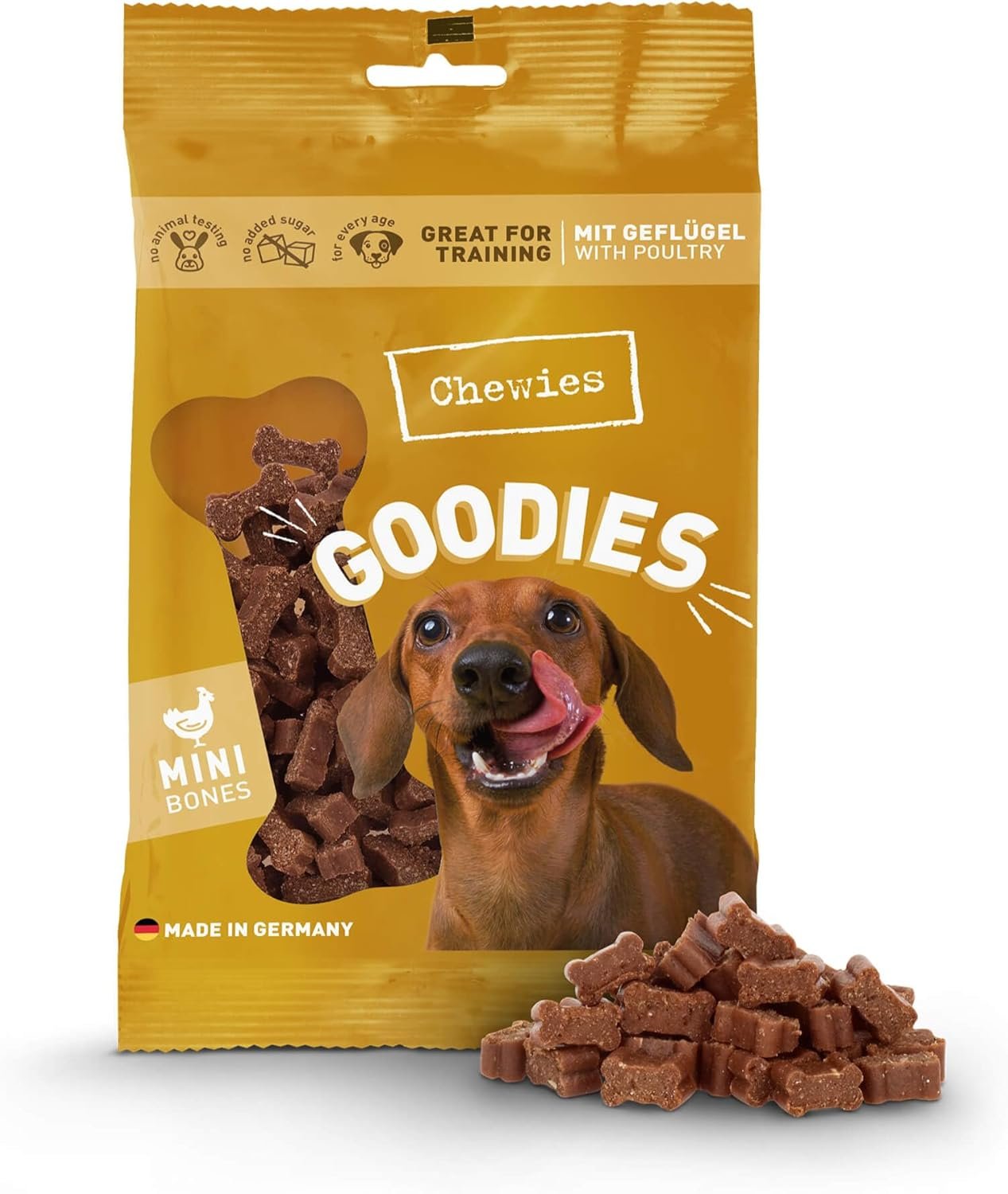 Chewies Hundesnack, kleine Knochentrainingssnacks für Hunde – Rind, Pansen, Geflügel, Lamm, Lachs – zuckerfreie Hundesnacks Chewies Hundesnack, kleine Knochentrainingssnacks für Hunde – Rind, Pansen, Geflügel, Lamm, Lachs – zuckerfreie Hundesnacks