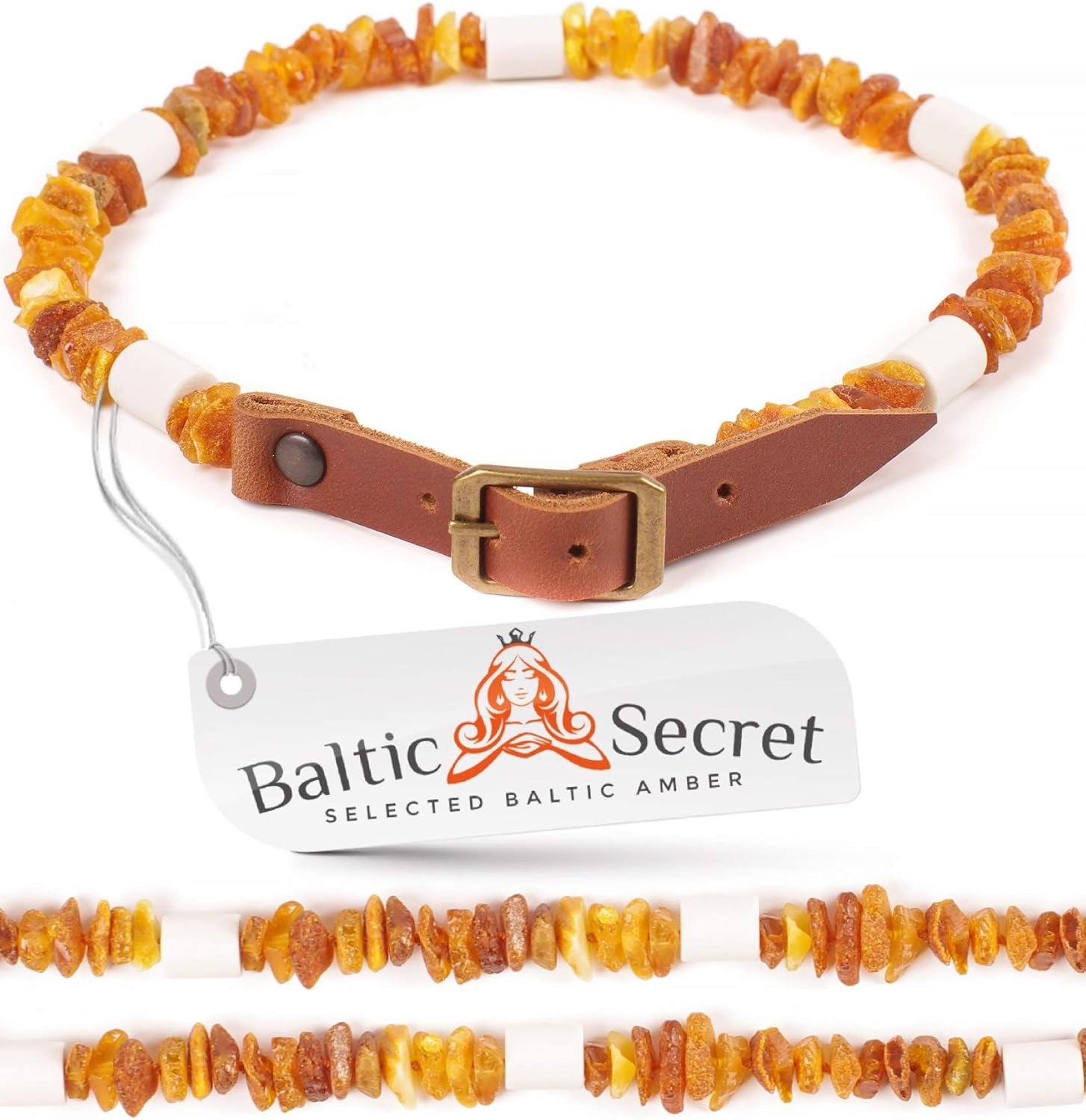 Hundehalskette aus Bernstein mit EM-Keramikpfeifen, Effektive Mikroorganismen, Hundehalsband aus Bernstein (25-30 cm) Hundehalskette aus Bernstein mit EM-Keramikpfeifen, Effektive Mikroorganismen, Hundehalsband aus Bernstein (25-30 cm)