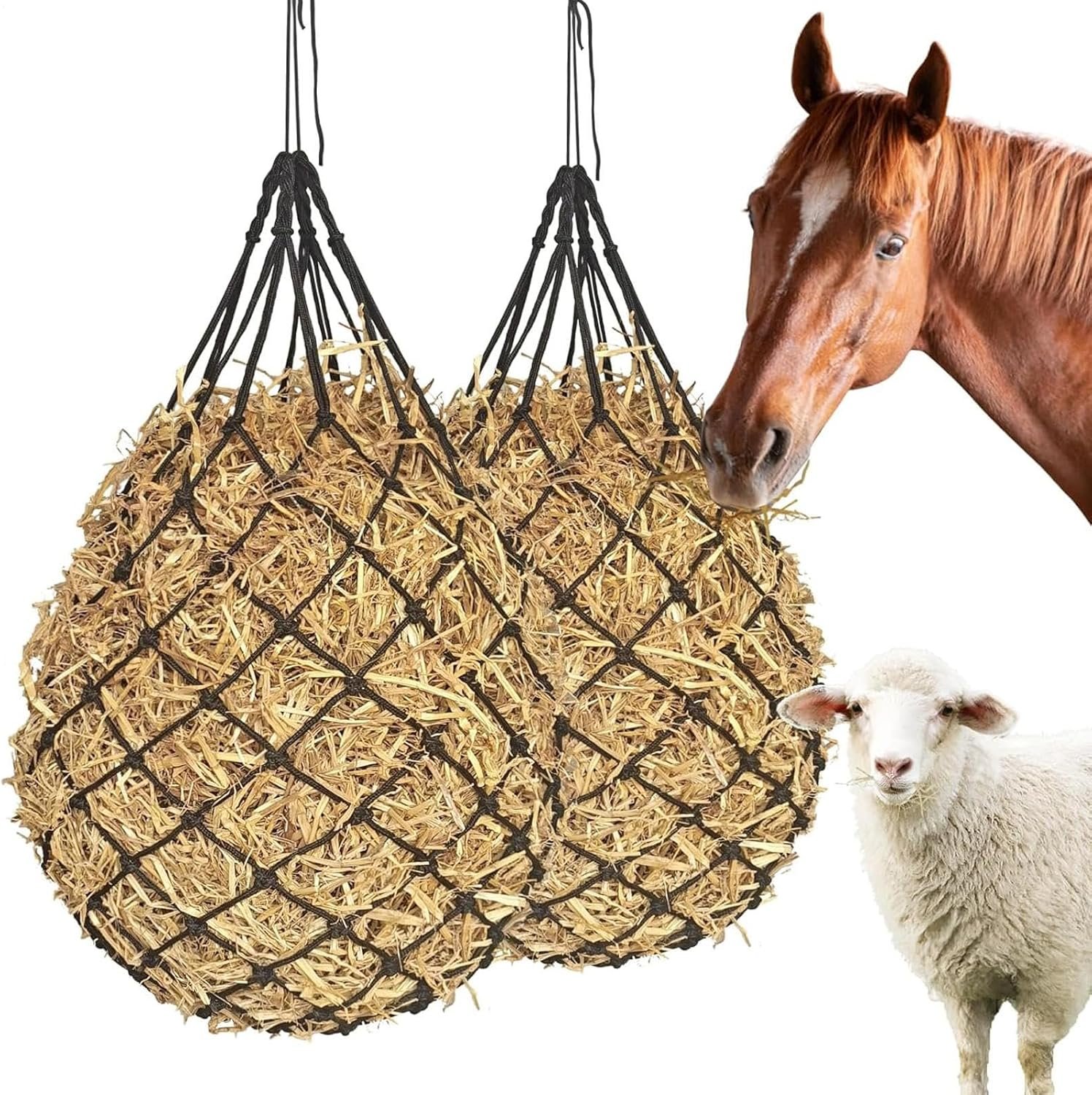 Heuraufe 1/2 Stück Heunetz für P-fer-de, Heunetz, engmaschig mit festem Ring, großer Heusack für P-fer-de Ziegen, Heusack P-fer-d Sparfutternetz, tragbarer Futterbeutel für Weidestallpferd Heuraufe 1/2 Stück Heunetz für P-fer-de, Heunetz, engmaschig mit festem Ring, großer Heusack für P-fer-de Ziegen, Heusack P-fer-d Sparfutternetz, tragbarer Futterbeutel für Weidestallpferd