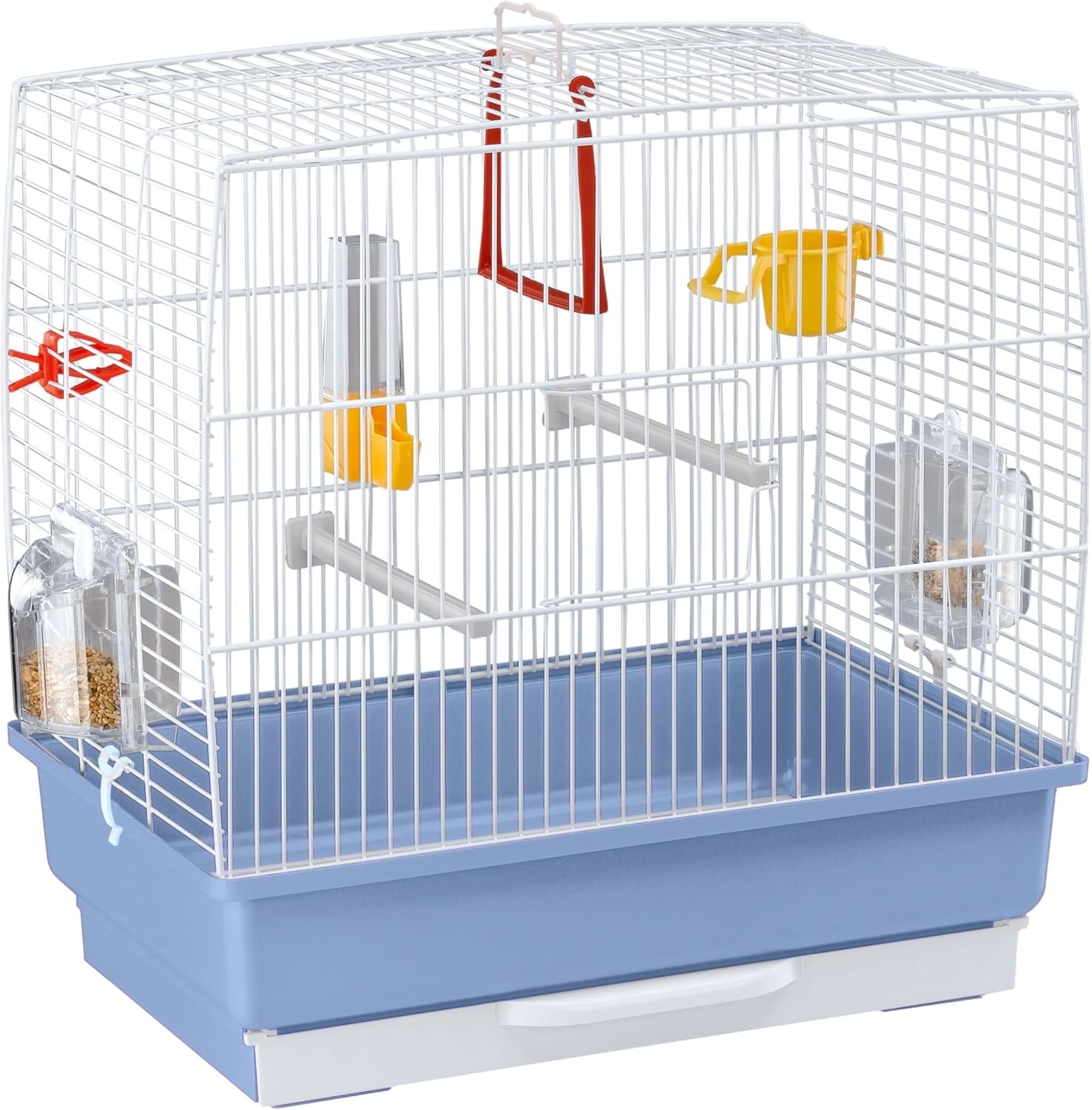 Ferplast Kanarienvogelkäfig mit Vogelspielzeug, Vogelfutterstation, Vogelsitzstangen, weiß, 39 x 25 x 41 cm Ferplast Kanarienvogelkäfig mit Vogelspielzeug, Vogelfutterstation, Vogelsitzstangen, weiß, 39 x 25 x 41 cm