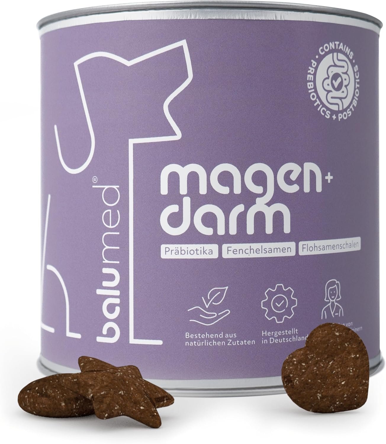 Snacks stomach and intestines highly concentrated with fennel seeds and psyllium husks for dogs, treats with prebiotics, postbiotics, chamomile flowers, brewer’s yeast, omega-3, vitamins E + Snacks stomach and intestines highly concentrated with fennel seeds and psyllium husks for dogs, treats with prebiotics, postbiotics, chamomile flowers, brewer’s yeast, omega-3, vitamins E +