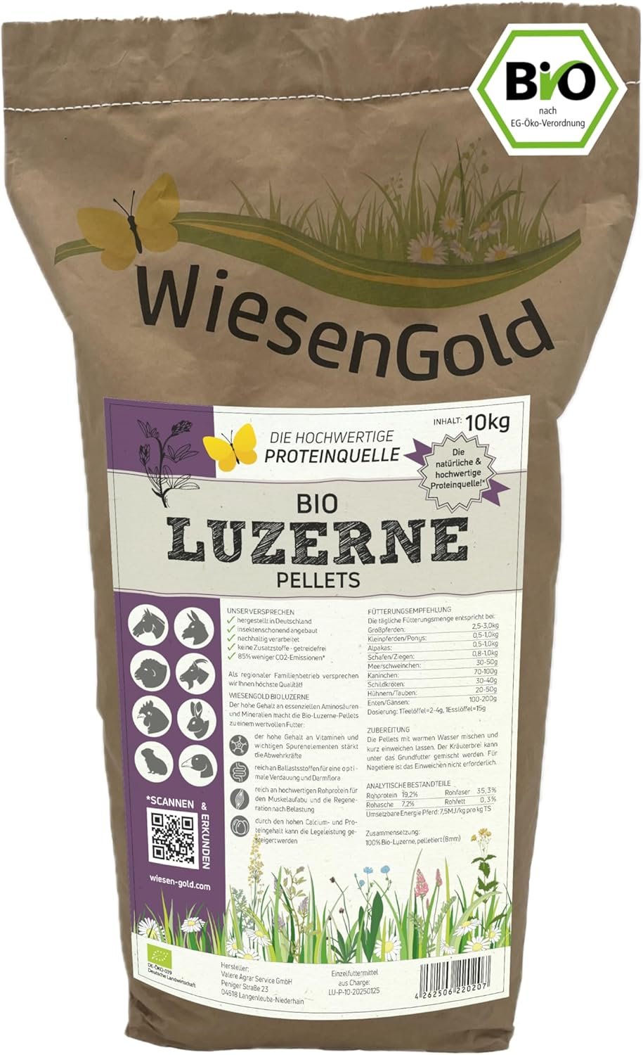 Bio-Luzerne-Pellets/-Cobs (6 kg) – die natürliche Proteinquelle für Tiere, natürlicher und insektenfreundlicher Anbau Bio-Luzerne-Pellets/-Cobs (6 kg) – die natürliche Proteinquelle für Tiere, natürlicher und insektenfreundlicher Anbau