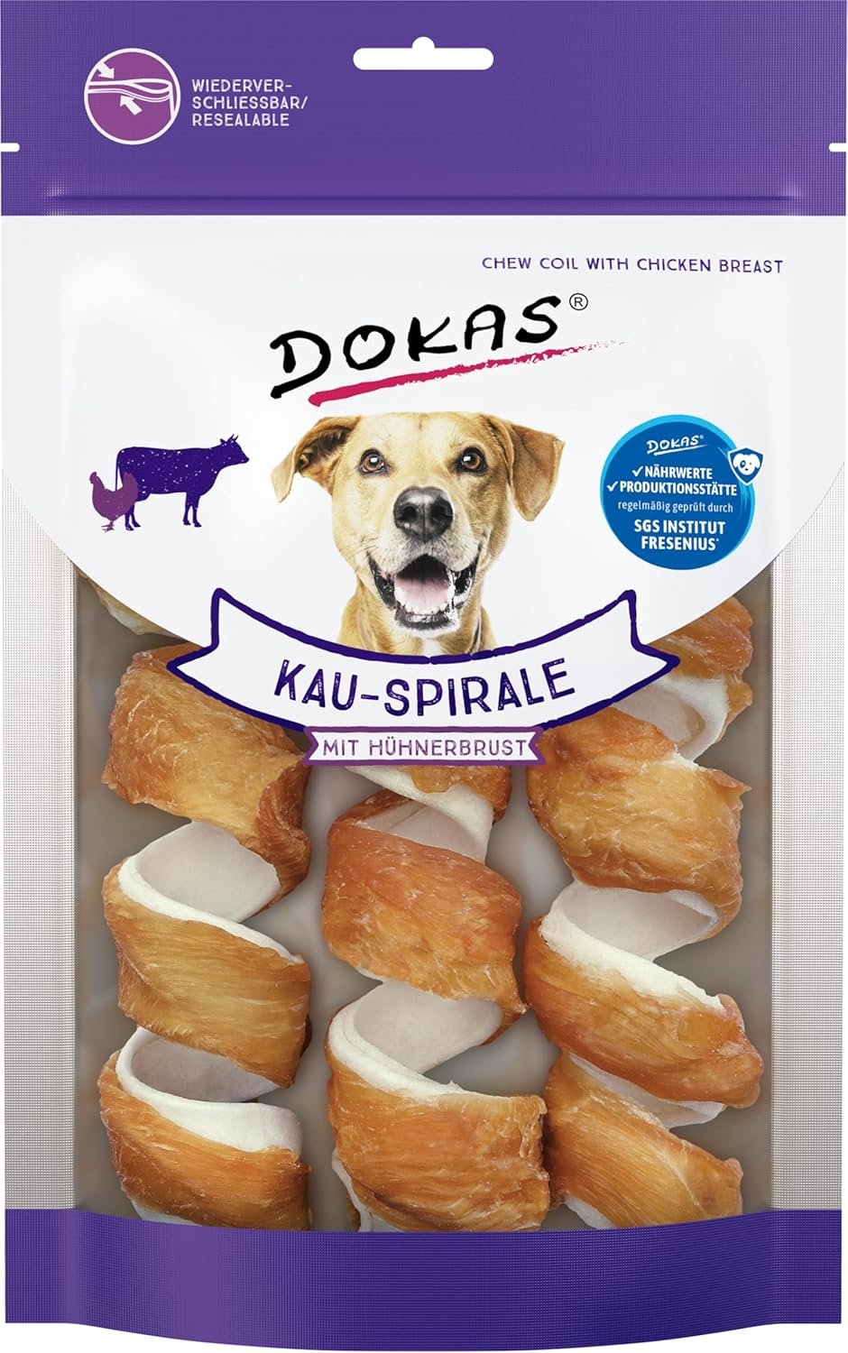 DOKAS getreidefreier Premium-Kausnack für Hunde – ideal für zwischendurch, 8er Pack (8 x 110 g) DOKAS getreidefreier Premium-Kausnack für Hunde – ideal für zwischendurch, 8er Pack (8 x 110 g)