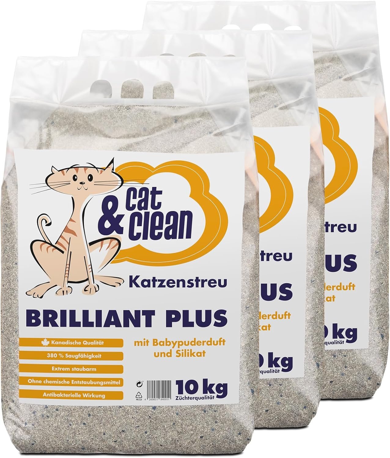 Cat & Clean Katzenstreu, hochwertige Klumpstreu, extrem saugfähiges Naturprodukt aus Bentonit, 30 % Cat & Clean Katzenstreu, hochwertige Klumpstreu, extrem saugfähiges Naturprodukt aus Bentonit, 30 %