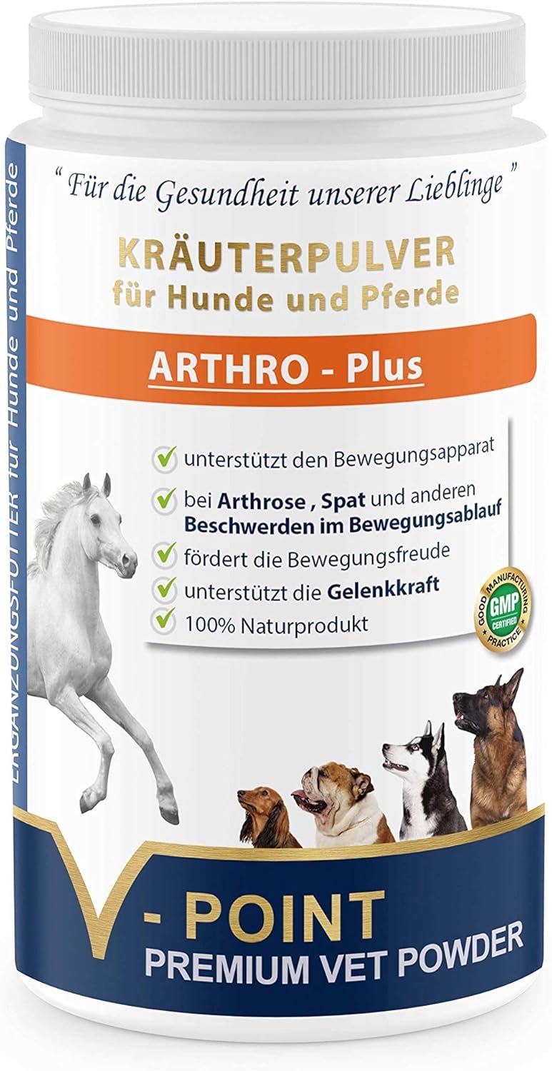 V-POINT Arthro Plus Premium Kräuterpulver mit Weidenrinde und Mädesüßkraut zur Unterstützung der Gelenkgesundheit bei Pferden (500 g) V-POINT Arthro Plus Premium Kräuterpulver mit Weidenrinde und Mädesüßkraut zur Unterstützung der Gelenkgesundheit bei Pferden (500 g)