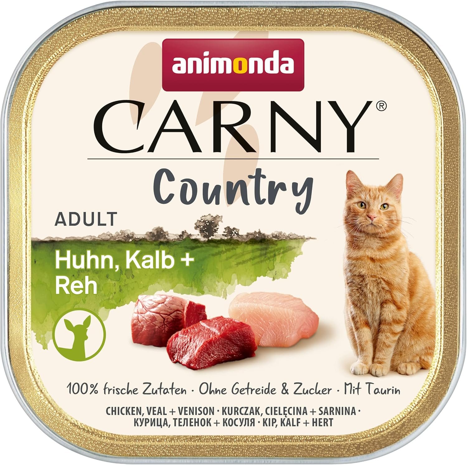 animonda Carny Country Nassfutter für Katzen Huhn + Kalb + Hirsch (32 x 100 g), getreidefreies Nassfutter für Katzen ohne Zucker, mit frischen fleischigen Zutaten animonda Carny Country Nassfutter für Katzen Huhn + Kalb + Hirsch (32 x 100 g), getreidefreies Nassfutter für Katzen ohne Zucker, mit frischen fleischigen Zutaten